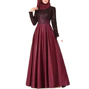イスラム教徒の女性アバヤドレススプリットレースヴィンテージアラビア着物ジュバドバイエレガントなイスラム服ファムローブプラスサイズS-5XLドレス