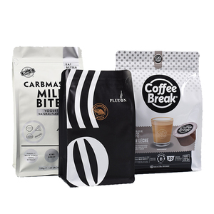 custom printed biodegradable packaging for ground coffee with valve flat bottom been coffee set bags