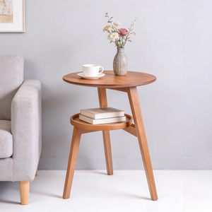Mesa de ocio de madera maciza para balcón, mesa de centro, mesa auxiliar de sofá, mueble auxiliar de sala de estar, mesa de té de lujo ligero - Product Image 1