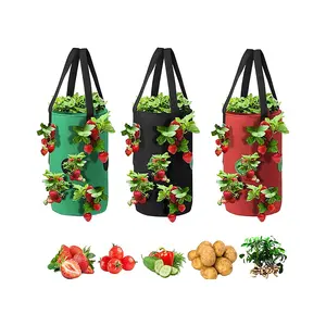 거꾸로 토마토 재배 가방 토마토 감자 딸기 재배 가방 구멍이있는 정원 식물 야채 심기 가방