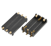 Support de piles AAA AA en nylon noir 6T, compatible CE&ROHS, empreinte de montage sur circuit imprimé, équivalent standard industriel 1:1, JIATEL