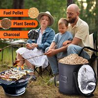 Sac de rangement portable pour granulés de bois, résistant aux intempéries, pour barbecue, fumoir, extérieur, maison, conteneur à charbon de bois