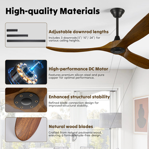 Hiện đại ngoài trời 70 "lớn lưu lượng không khí bằng gỗ công nghiệp im lặng DC động cơ quạt trần với từ xa - Product Image 4