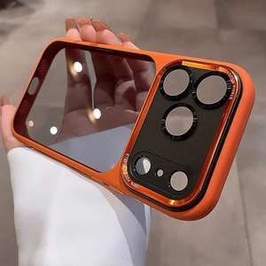 Étui de téléphone portable élégant de luxe de couleur orange pour iPhone 15 Pro Max 13, coque arrière de protection de l'appareil photo en métal pour iPhone 14 Plus - Product Image 2