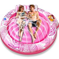 Lit flottant double gonflable avec pare-soleil à pulvérisation pour adultes, en PVC, modèle PSC - Chaise longue de piscine extérieure