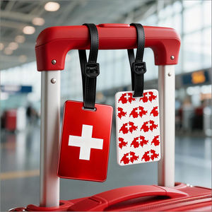 Özel İsviçre Bayraklı Bagaj Etiketleri Yaratıcı Emaye Bagaj Plakaları İsviçre Çanta Etiketleri Metal Etiketler DongGuan Fabrikası Ziyarete Hoş Geldiniz - Product Image 5