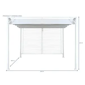 Pergola en acier et polyester 296x296x225cm Blanc - Product Image 5
