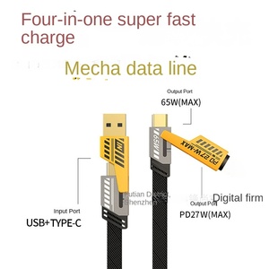 Cable <span class=keywords><strong>de</strong></span> Datos <span class=keywords><strong>de</strong></span> Carga Rápida Cuatro en Uno TPE con Diseño Mecánico y Malla <span class=keywords><strong>de</strong></span> Protección, Tipo-C para Auriculares, 6A, 1m, Carga Súper Rápida - Product Image 6