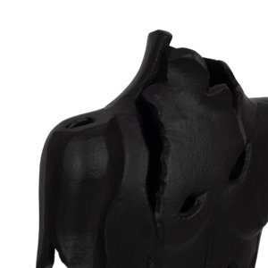 Scultura astratta in metallo a forma di torso con design traforato su base in marmo, pezzo d'arte decorativa moderna - Product Image 5