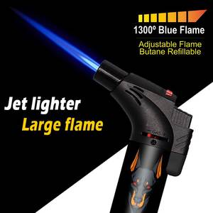 Nouveau briquet torche personnalisé rechargeable à gaz coupe-vent Encendedor De Antorcha Factory Jet Slant OEM de haute qualité - Product Image 3