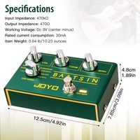 Pédale d'effets de guitare JOYO R-11 8-en-1 Distortion Overdrive avec circuit analogique pur et sonorités à faible perte pour performance de groupe de metal