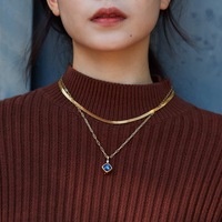 Nouveau design Vente en gros de colliers en forme de cœur en acier inoxydable avec pierre du mois pour femmes