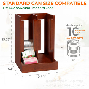Modern minimalist wooden <b>desktop</b> can storage rack for home use, solid <b>wood</b> beverage organizer. - Product Image 4
