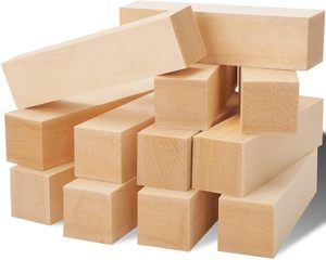 4x1x1 pulgadas 4x2x2 pulgadas 2x2x2 pulgadas bloques de tallado de tilo para artesanía de madera bloques de madera hacer DIY juguetes decorativos hechos a mano - Product Image 1