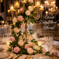 Fleurs murales en soie pivoine - Décoration intérieure et accessoires de photographie de mariage, arrangement pour mariage en extérieur