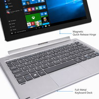 Tablette portable 2-en-1 professionnelle personnalisée de 10,1 pouces avec écran tactile et clavier détachable, ultra-mince, pour le travail de bureau (vente en gros)