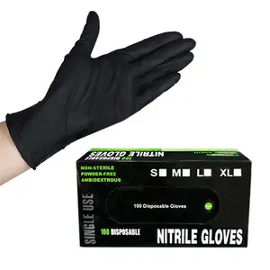 Wholesale High Quality Laboratory Tattoo Black 100% Pure Nitrile Cleaning Manicure Nail Art Glove Beauty Salon Nitrile-glove