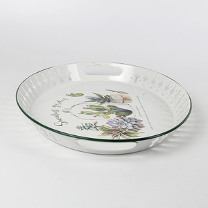 Kim loại hình bầu dục thực phẩm khay món ăn thực phẩm giá phong cách Bắc Âu bóng patoral hoa mô hình trang trí centrepiece container Đóng Gói/giftpack - Product Image 4