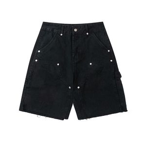 Luxury <strong>Jeans</strong> <strong>Shorts</strong> Double Knee Y2K Cargo <strong>Shorts</strong> for <strong>Men</strong> Custom Logo Embroidery Vintage Streetwear Distressed Jorts Denim <strong>Shorts</strong> - Product Image 1