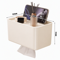 Support mural pour boîte à mouchoirs, distributeur de papier toilette à ventouse, organisateur de rangement pour salle de bain, grande capacité, sans perçage, pour toilettes