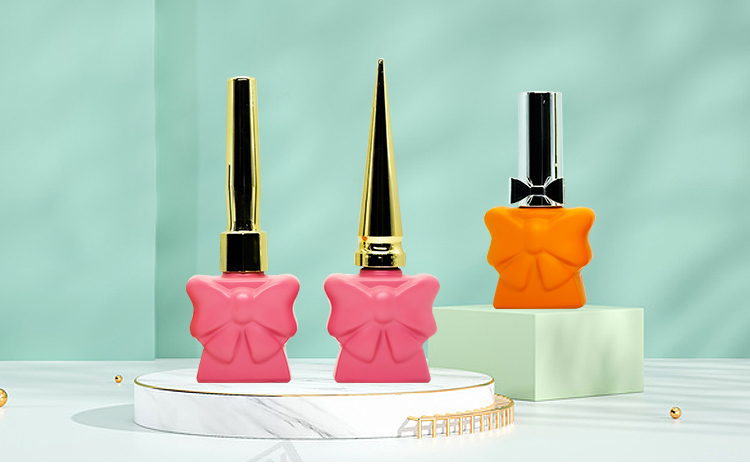 Cosmetics Glass Matte Gel Polish Bottle with Pretty Plastic Screw Cap Round