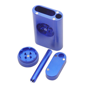 Aluminum Dugout Case with Pinch One Hitter Smoking Pipe Herb Grinder With Tobacco Storage Case Multifunctional Smoking