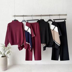Conjunto de Suéter Tejido para Mujer, Poliéster y Algodón, Moda Otoño, Atuendo Casual de Tres Piezas - Product Image 6