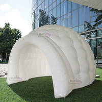 Tente de fête gonflable de jardin en forme de dôme igloo avec éclairage LED mobile de 4 m de diamètre, en tissu Oxford blanc, fabriquée en Chine