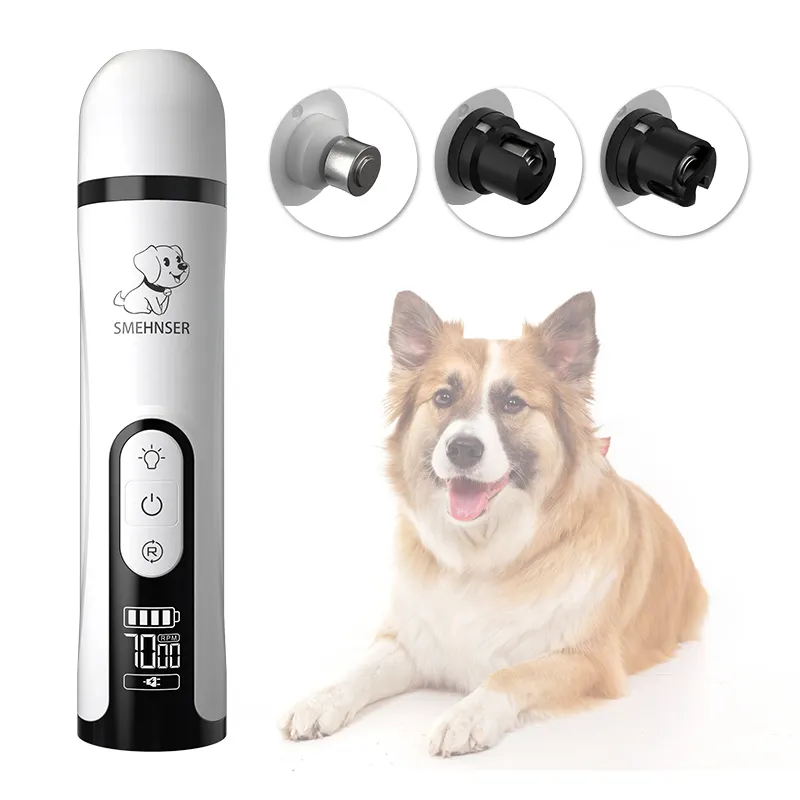 ماكينة قص الأظافر الكهربائية لشعر الحيوانات الأليفة من SMEHNSER الأعلى مبيعاً مطحنة أظافر الكلاب