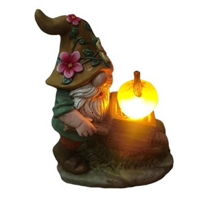 Eco-Friendly Outdoor Solar Courtyard <strong>Gnome</strong> Statue 3D Resin Crafts for <strong>Garden</strong> Decorative <strong>Ornaments</strong> Glowing Christmas Art Theme - Product Image 5