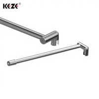 Support mural en verre pour panneau fixe de porte sans cadre en acier inoxydable moderne, finition chromée, certifié CE, pour appartement