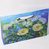 Sac en papier cadeau personnalisé écologique réutilisable avec poignée découpée et corde de ruban, idéal pour les magasins de détail Shopping et promotions