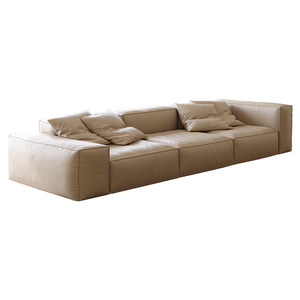 Canapé cube trois places en cuir véritable, style minimaliste italien, accoudoirs hauts et <span class=keywords><strong>bas</strong></span>, design moderne, rangée droite, pour salon, amovible - Product Image 4