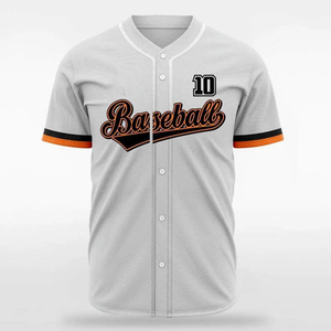 Maillot de baseball blanc personnalisé pour homme, manches courtes, impression sublimée, nom et numéro 10, maillot de sport d'équipe, jersey respirant en polyester - Product Image 2