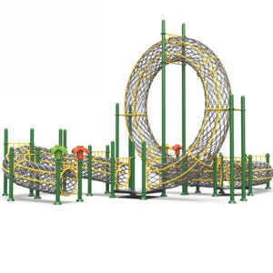 Estructura de Juego Grande para Escalar <span class=keywords><strong>con</strong></span> Cuerdas <span class=keywords><strong>con</strong></span> Soportes Verdes, Túnel Ondulado y Plataformas Amarillas para <span class=keywords><strong>Parques</strong></span> - Product Image 1