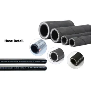 Super Long Service Life Industrial Hydraulic High Pressure Braided Air Rubber Hose Pipe Assembly Flexible Hydraulic Hose