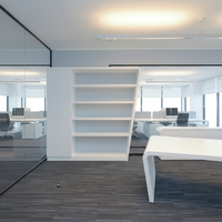 Ensemble de bureau de direction en Corian blanc personnalisé, mobilier commercial haut de gamme et durable