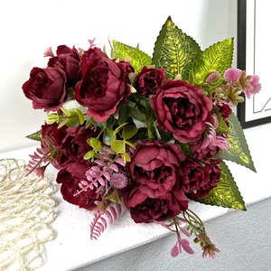 Flores Artificiales de Peonía de 30 cm, Blancas, de Seda, Alta Simulación, Decoración para Bodas y Hogar - Product Image 3