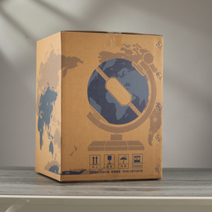 Bouteille en verre <span class=keywords><strong>vide</strong></span> en forme de globe avec finition sérigraphiée bleu et or et support pour la décoration de bar à domicile - Product Image 6