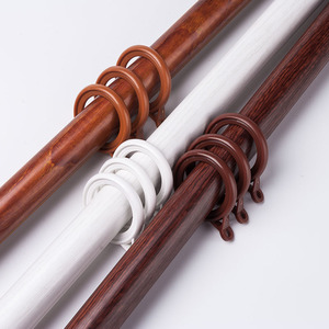 IKSUN Prix de gros Salon Grain de bois Double supports Tringle à rideaux en aluminium avec accessoires - Product Image 4