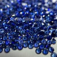 Machine de découpe de pierres précieuses naturelles en saphir bleu 5A 1.0-1.8MM, brillant rond de haute qualité, prix du saphir bleu par carat.