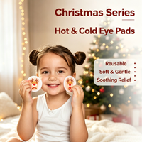 Coussinets oculaires réutilisables en gel chaud/froid pour Noël, motif mignon de Noël, compresse chaude/froide, poche de glace pour soulager les poches sous les yeux, cadeau de fêtes