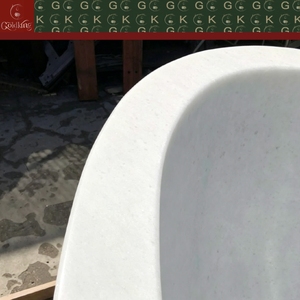 Bañera Independiente de Mármol de Alta Gama GOLDKING, Color Blanco Puro, Superficie Lisa, Acabado Pulido a Mano - Product Image 6