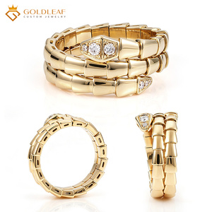 Goldleafgem Or massif 14K personnalisé, diamant de laboratoire 1-5 carats taille brillant, certifié IGI, CVD, design serpent, empilable, unisexe, luxe - Product Image 5