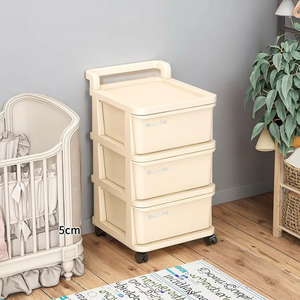 Estante de almacenamiento de plástico multicapa, <span class=keywords><strong>carrito</strong></span> móvil pequeño <span class=keywords><strong>para</strong></span> aperitivos y juguetes, suministros <span class=keywords><strong>para</strong></span> bebés, <span class=keywords><strong>organizador</strong></span> de ropa - Product Image 1