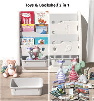 MIGO BEAR - Estantería Portátil para Niños, No Tóxica, Organizador de Libros, Armario de Almacenamiento de Juguetes, Estantería de Plástico para Niños