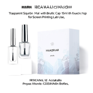 ขวดใส่ยาทาเล็บทรงสี่เหลี่ยมใส ขนาด 15 มล. พร้อมฝาแปรง ภาชนะเปล่าสำหรับงานพิมพ์สกรีน ใช้ในห้องปฏิบัติการ - Product Image 2