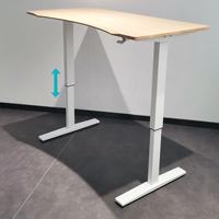 Bureau debout ergonomique moderne à double pied, 2 niveaux, réglable hydrauliquement, écologique, facile à assembler, avec structure métallique pour la maison et le bureau