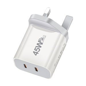 <span class=keywords><strong>Cargador</strong></span> USB C Gan de 45W PD 3.0, Carga Rápida Tipo C, Doble Puerto, Enchufe EU US UK AUS, Adaptador de <span class=keywords><strong>Cargador</strong></span> de Pared para iPhone, Samsung, Laptop - Product Image 3