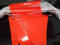Drapeau durable de banderole d'avertissement de fanion de triangle de sécurité routière avec la corde blanche en nylon